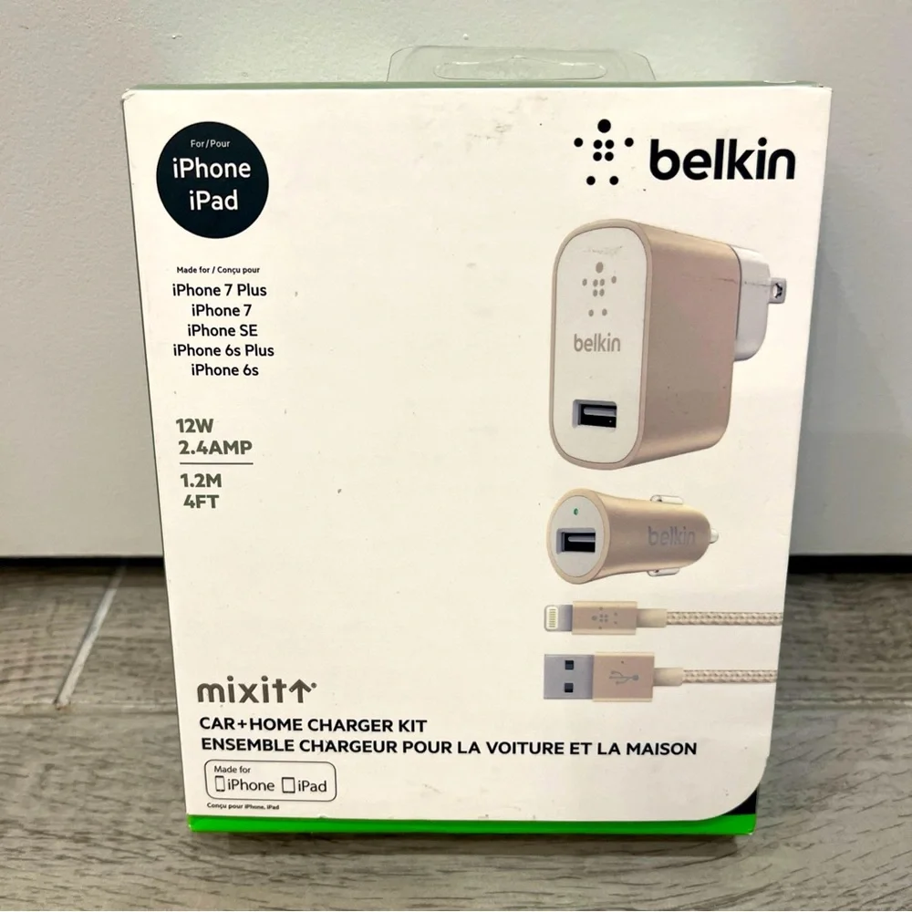 Belkin Gold Car‎ and Home Charger Kit for iPhone and iPad
